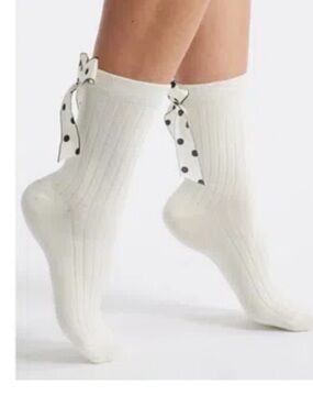 Stems Polka dot ribbon crew socks